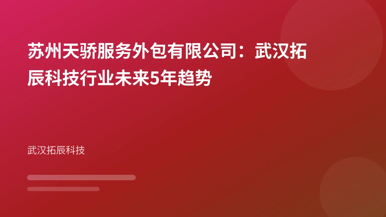 苏州天骄服务外包有限公司：武汉拓辰科技行业未来5年趋势
